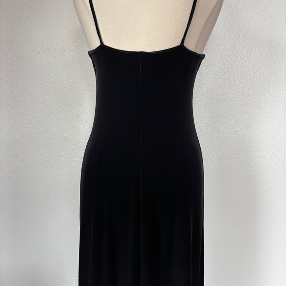 Vintage 90s Black Velvet Goth Witchy Maxi Dress - Picture 4 of 12